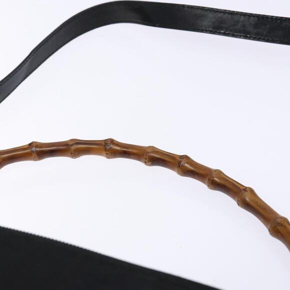 GUCCI Bamboo Hand Bag Nylon Black Silver 000 2404 000 2404 - Picture 8 of 13